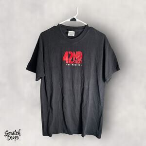 Vintage Y2K C Port and Company Mens T Shirt Medium Black 42nd Street Graphic V11